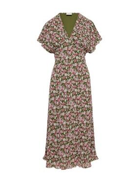 Wilfred Olive Maxi Dress with Pink Floral Print